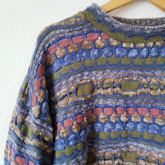 Vintage Sweaters - Vintage | Chunky Oversized Textured knit Sweater L
